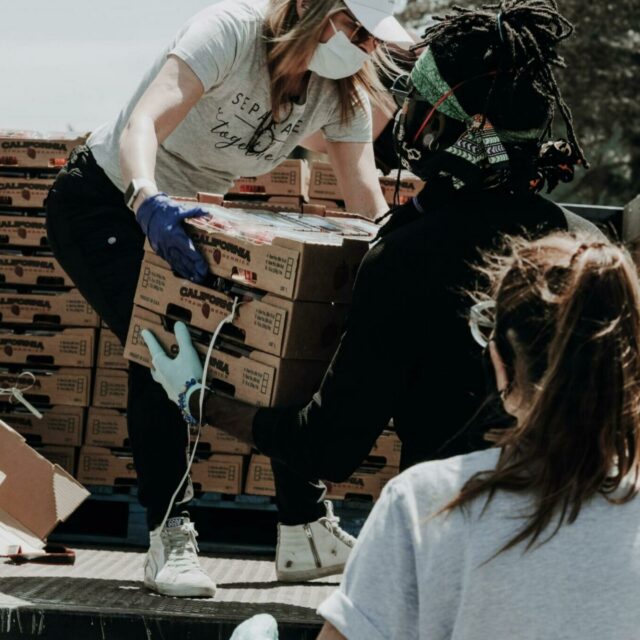 Unloading of relief supplies