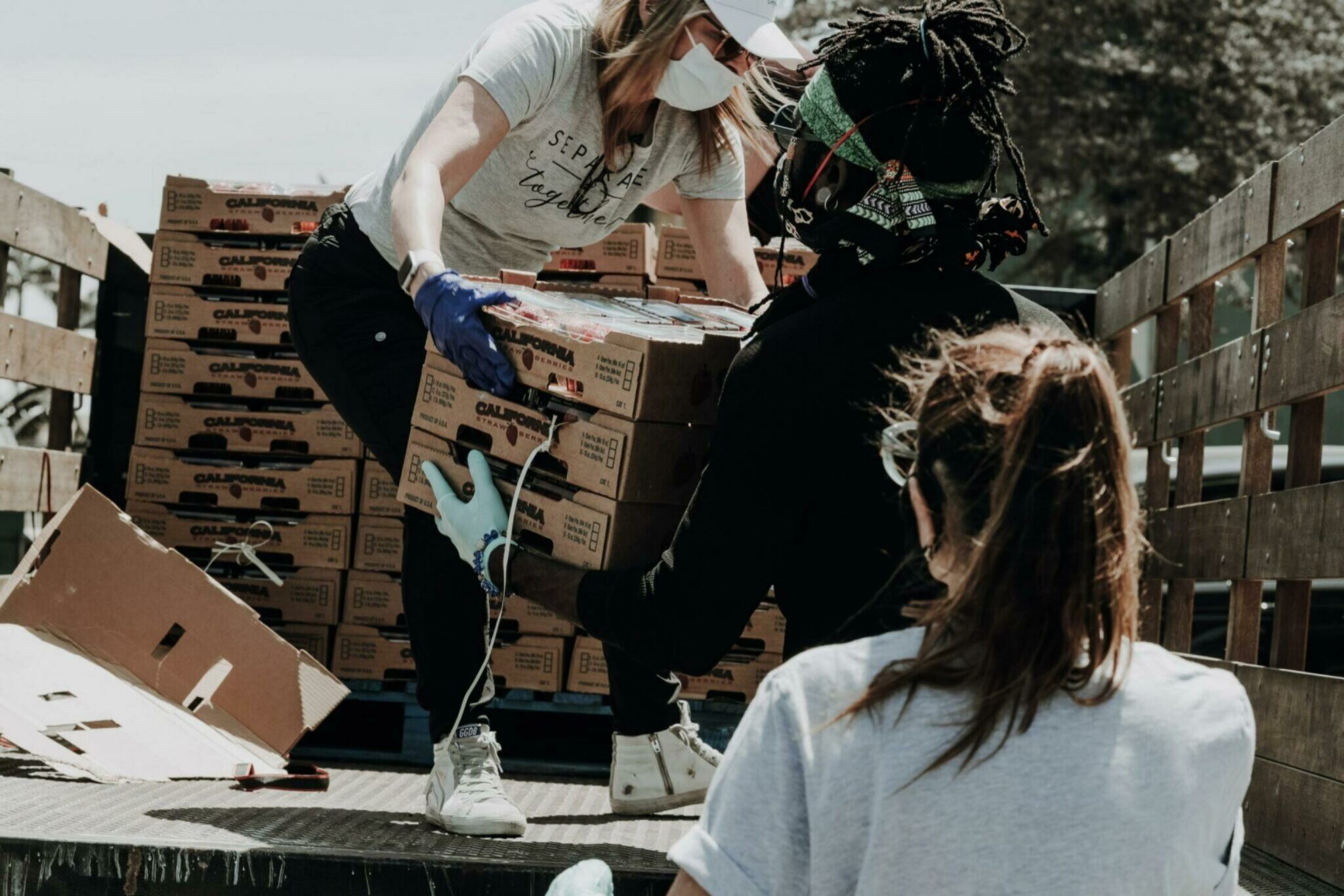 Unloading of relief supplies